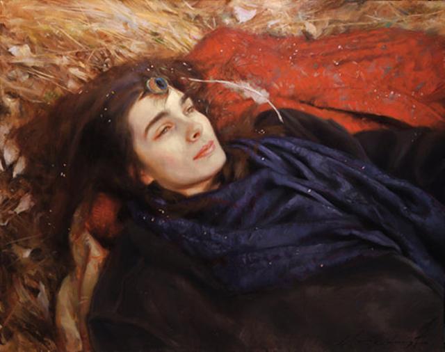 美国画家格伦·哈林顿的油画美女,够美的
