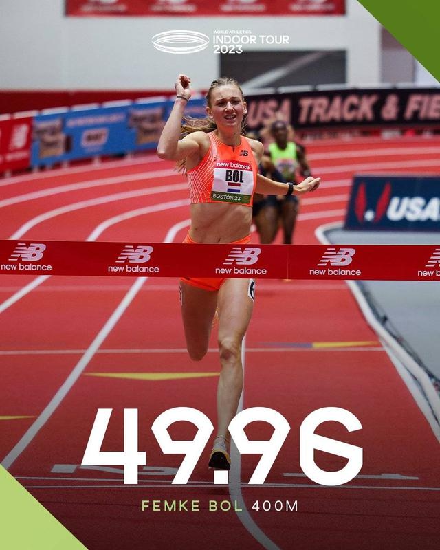 49秒26!22岁荷兰长腿美女破尘封41年室内400米世界纪录