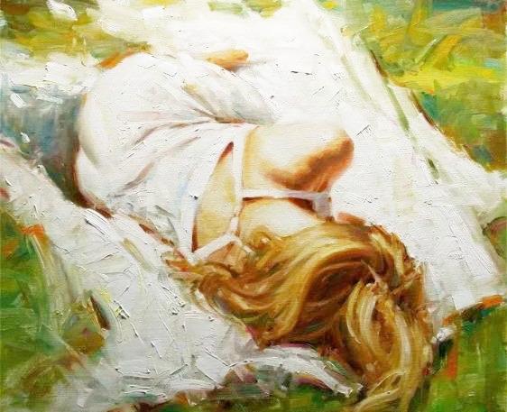 美女人体油画,实在太美啦!美国大师的美女画欣赏