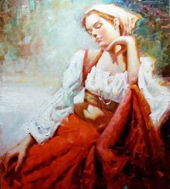 美女人体油画,实在太美啦!美国大师的美女画欣赏