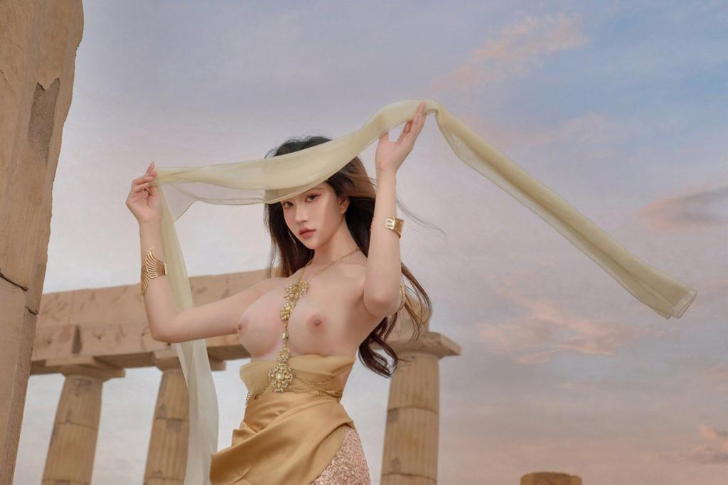 废墟，黄沙美人古希腊风
